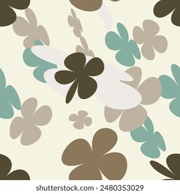 Bouquet Spring Flowers Pattern With Simple Pretty, Little Floral Liberty Seamless Texture Background. Spring, Summer Romantic Blossom Flower Garden Seamless Pattern for Your Designs