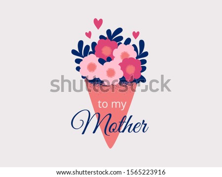 Bouquet of spring flowers wrapped in paper as gift for mother. Concept for the  Mother's day, Valentine's day, March 8 women's day. 