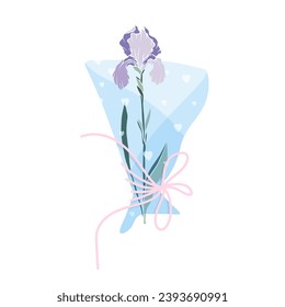 Bouquet of spring iris flowers.Vector graphics.