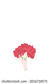 Bouquet Summer Vector Background. Bunch Flyer. Elegant Illustration. Arm Design.