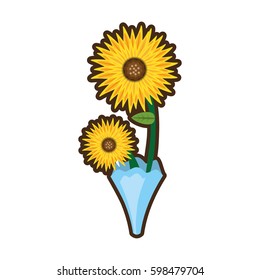 bouquet sunflower beuty image vector illustration eps 10