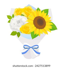 Bouquet of sunflowers, roses, and carnations_Father's Day image