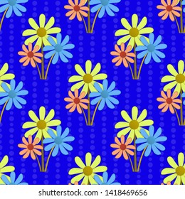 Bouquet of three flowers. Vector background illustration