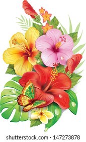 Bouquet of tropical flowers