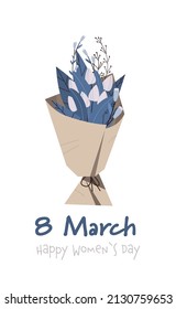 bouquet of tulip flowers 8 march happy womens day celebration concept greeting card