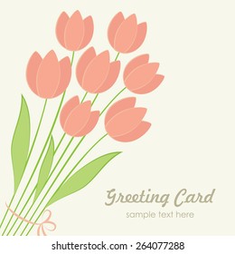 bouquet of tulips. greeting card