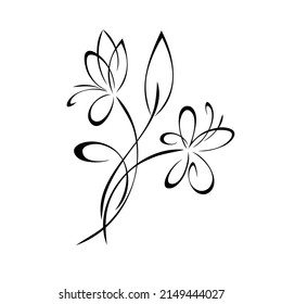 Bouquet Two Stylized Flowers On Stems Stock Vector (Royalty Free ...