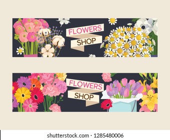 Bouquet vector beautiful floral backdrop with blossom flowers illustration flowering set of flowery tulip on valentine birthday holiday background