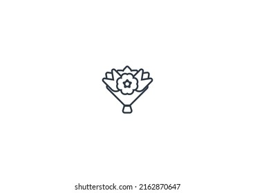 Bouquet vector flat emoticon. Isolated Bouquet emoji illustration. Bouquet icon