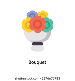 Bouquet  vector Flat Icons. Simple stock illustration stock illustration