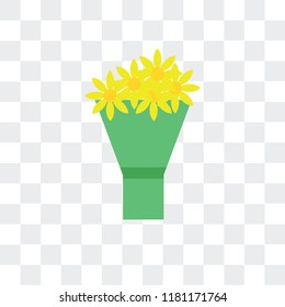 Bouquet vector icon isolated on transparent background, Bouquet logo concept