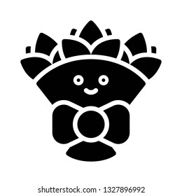 Bouquet vector illustration, Isolated Spring season solid icon