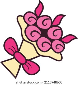 bouquet Vector illustration on a transparent background.Premium quality symmbols.Vector line flat icon for concept and graphic design.
