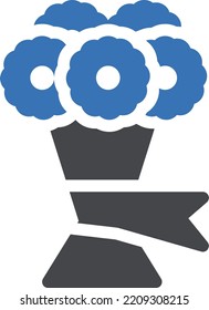 ilustración de bouquet Vector sobre un fondo transparente. Símbolos de calidad superior. Iconos vectoriales de glifos para diseño de conceptos y gráficos.