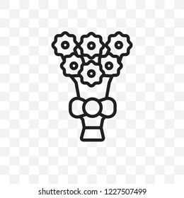Bouquet vector linear icon isolated on transparent background, Bouquet transparency concept can be used for web and mobile