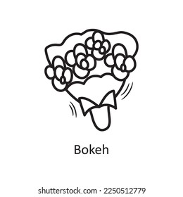 bouquet vector outline hand draw Icon design illustration. Valentine Symbol on White background EPS 10 File