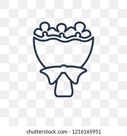 Bouquet vector outline icon isolated on transparent background, high quality linear Bouquet transparency concept can be used web and mobile