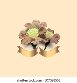 bouquet of velvet ribbon on a light background, vector illustration