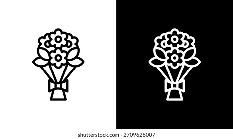 Diseño de conjunto de iconos blancos de ramo