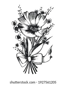 Flower Bouquet Black White High Res Stock Images Shutterstock