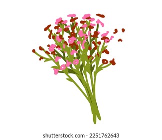 Bouquet mit wilden Blumen. Flache Vektorgrafik