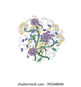 Bouquet of wildflowers in vector