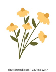 Bouquet Of Wildflowers Vector Illustration