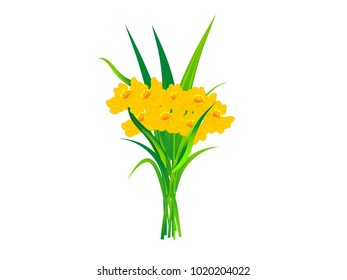 Bouquet of Yellow Flowers - Vector Image