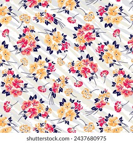 Bouquets colorful mixed flowers pattern
