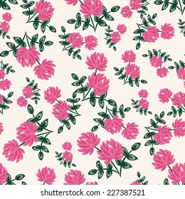 Bouquets of meadow flowers - vector seamless pattern