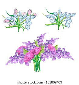 Bouquets of spring flowers