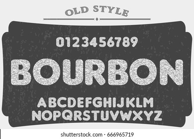bourbon Alphabet Vector Font. label vector,All Letters 