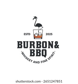 The Bourbon and BBQ logo template