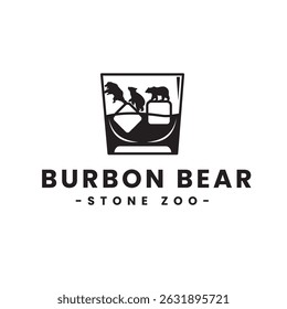 Idées logo ours de Bourbon et zoo de pierre