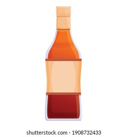 Bourbon bottle icon. Cartoon of bourbon bottle vector icon for web design isolated on white background
