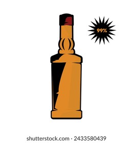 Bourbon bottle vector white and black Beverage delivery service , mainly alcoholic drinks.