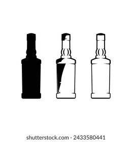 Bourbon bottle vector white and black Beverage delivery service , mainly alcoholic drinks.