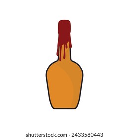 Bourbon bottle vector white and black Beverage delivery service , mainly alcoholic drinks.