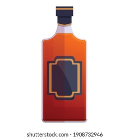 Bourbon distillery bottle icon. Cartoon of bourbon distillery bottle vector icon for web design isolated on white background