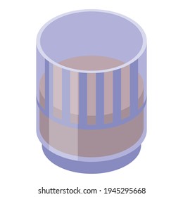 Bourbon glass icon. Isometric of bourbon glass vector icon for web design isolated on white background
