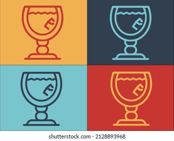 Bourbon Ice Glass Logo Template, Simple Flat Icon of alcohol,whiskey,scotch