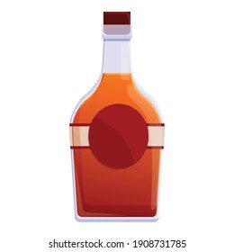 Icono de botella de malta de borbón. Caricatura del icono del vector de botellas de malta borbónica para diseño web aislado en fondo blanco