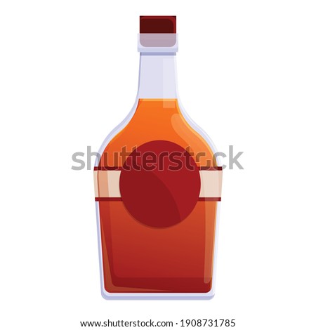 Bourbon malt bottle icon. Cartoon of bourbon malt bottle vector icon for web design isolated on white background