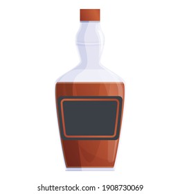 Bourbon scotch bottle icon. Cartoon of bourbon scotch bottle vector icon for web design isolated on white background