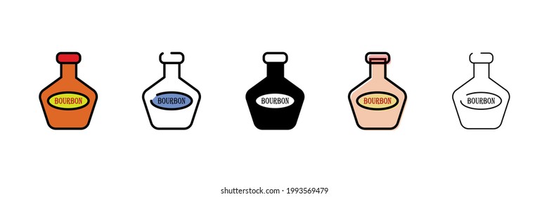 bourbon  set vector type icon