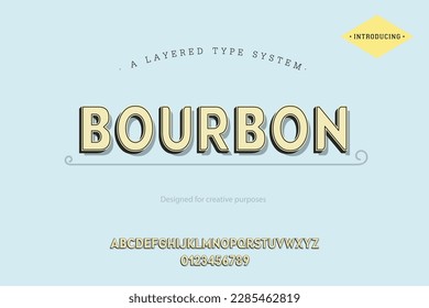 Bourbon typeface. For labels and different type designs