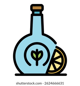 Bourbon wheat icon. Outline bourbon wheat vector icon color flat isolated