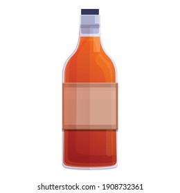 Bourbon Whiskey Flasche Symbol. Cartoon der Bourbon-Whiskey-Flasche Vektorsymbol für Webdesign einzeln auf weißem Hintergrund