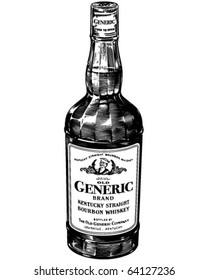 Bourbon Whiskey - Retro Clipart Illustration