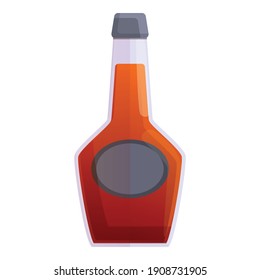 Bourbon wine bottle icon. Cartoon of bourbon wine bottle vector icon for web design isolated on white background